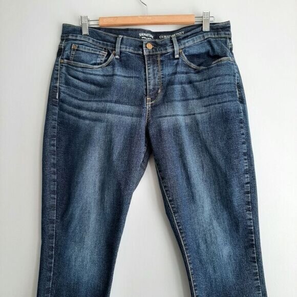 Signature by LEVI' STRAUSS Curvy Skinny Blue Jeans Sz 16 - Picture 4 of 10